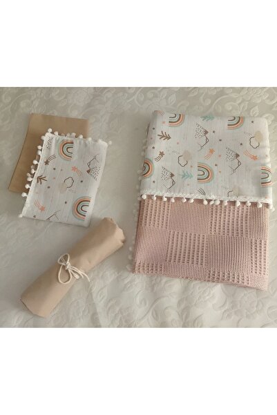 Wenaris طقم بيكيه مكون من 4 قطع، بطانية، 2 كيس وسادة وملاءة