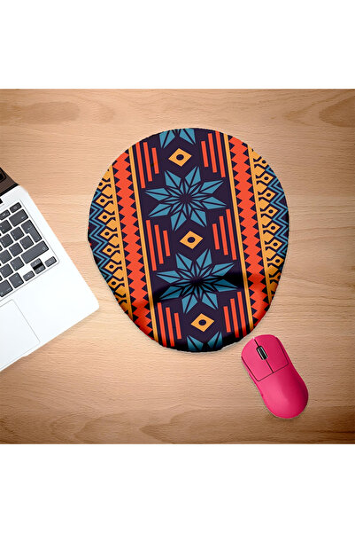 UcuruStore Οβάλ επιφάνεια ποντικιού με πολύχρωμο σχέδιο Star-Look και στήριγμ...