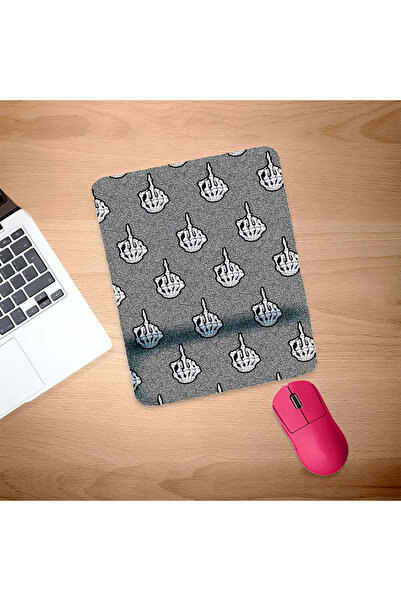 UcuruStore Ορθογώνια βάση ποντικιού με γκρι σκελετό χεριού που κάνει χειρονομ...