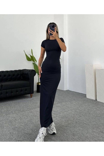 khar Дамска макси рокля с къс ръкав khar