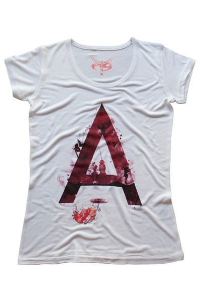 FLY T-SHIRT A Harfi Kadın Kısa Kollu T-shirt - Beyaz