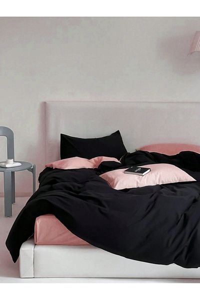 CAQQA Double Elastic Sheet Duvet Cover Set| Black - Candy