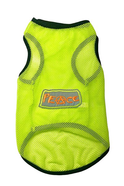 DOGİ&DOG قميص داخلي شبكي من Dogi&Dog Small Breed Neon Green Peace (1-10 كجم)