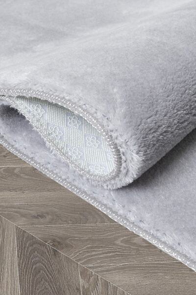 Valery Home Vl Comfort Düz Saçaklı Peluş Halı Gri