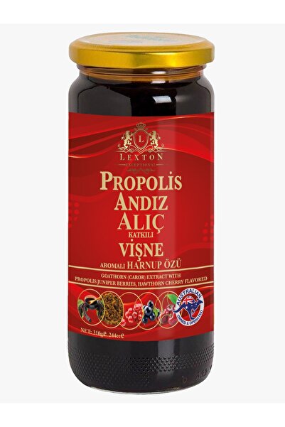 lexton Propolis - Andız - Alıç Özü Katkılı Vişne Aromalı Harnup Özü 310 GR