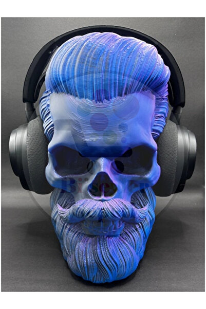 Bi'şeyler Sepeti Sakallı Kafatası Gamer Headset Kurukafa Kulaklık Stand Figür...