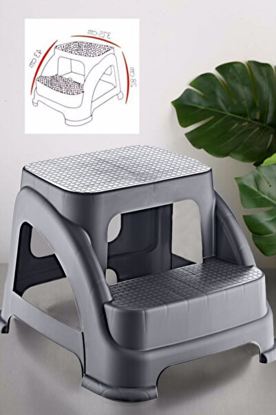 LİRAZON Kaymaz Basamaklı Plastik Tabure - Ev & Ofis & Kamp Taburesi