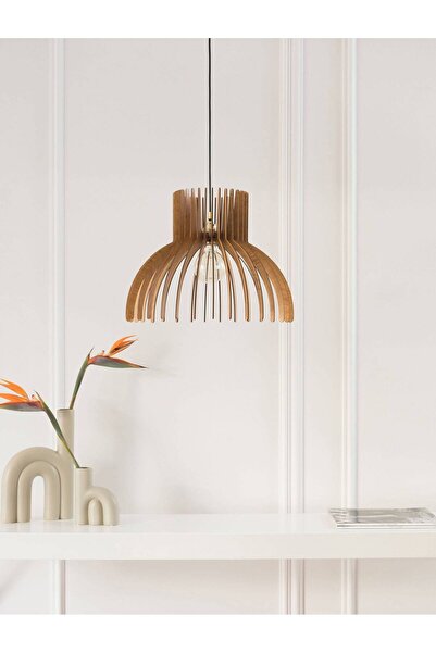 Ferisa Home Ahşap Rustik Minimal Avize Salon Avize Rustik Avize