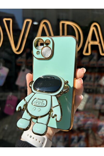 OVADA İphone 13/14 uyumlu kamera korumalı astronot standlı silikon kılıf