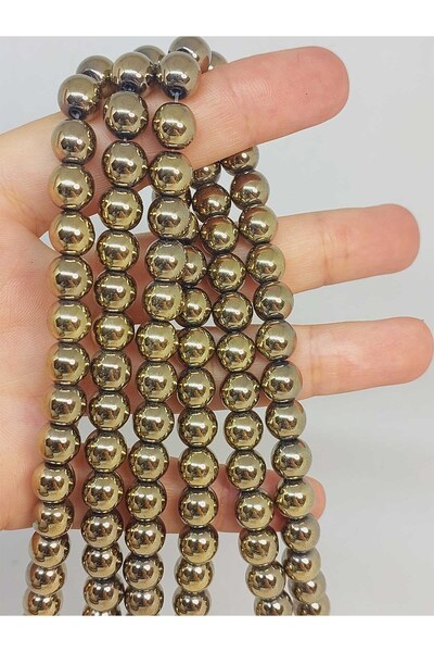 Yasamtohumu Niz perli od hematitnog kamena 8 mm (48102)