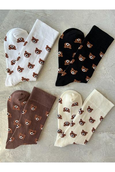 Sky Socks Set of 4 Teddy Bear Teddy Bear Unisex Scented Socks