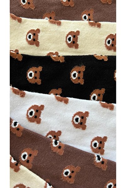 Sky Socks Комплект от 4 унисекс ароматизирани чорапи до глезена с плюшено мече