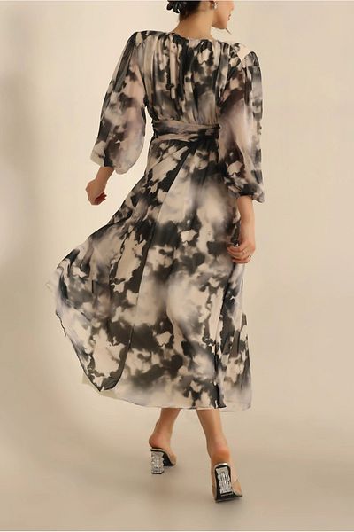 şems fashion chiffon fabric lining dress long dress maxi length dress