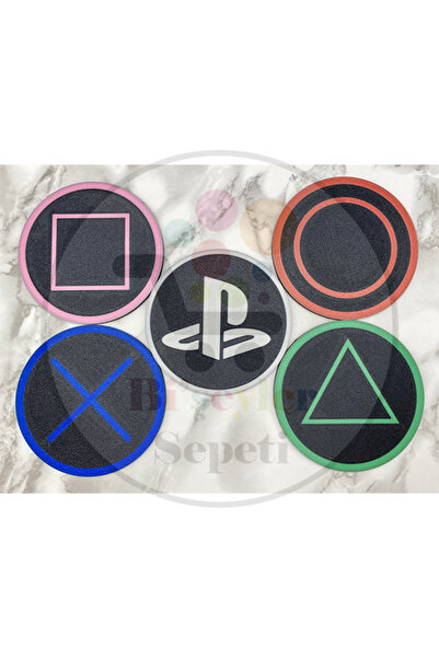 Bi'şeyler Sepeti Playstation - PS Logo Emblem - Coasters - Set of 5