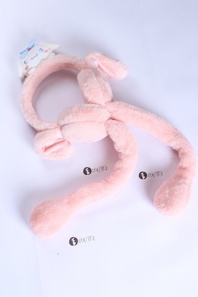 Babexi Children and Adults Cute Moving Plush Earmuffs with Pink Teddy Bear