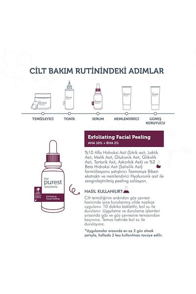 The Purest Solutions Aha & Bha Revitalizing & Skin Tone Equalizing Red Peeling Skin Serum 30 Ml