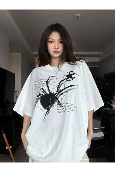 Gofeel Όταν Spider Detail Unisex Oversize Mold T-Shirt