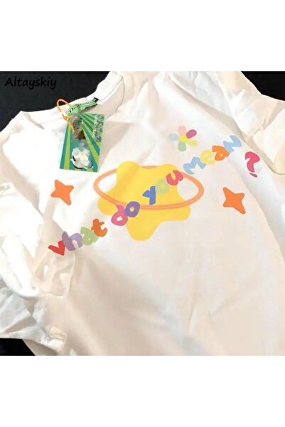 Gofeel تي شيرت What Do You Star Detail للجنسين مقاس كبير