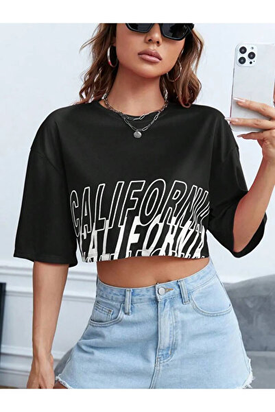 Machetta Γυναικείο μπλουζάκι California Printed Oversize Crop