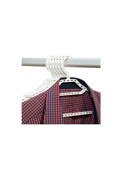 Harvey 12 Adet Plastik Askı - Beyaz Elbise Gömlek Pantolon Askısı- Ergonomik ...
