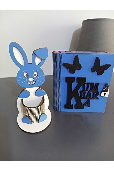 Şirin Lazer Suport stilou iepuraș, pușculiță în formă de carte albastră, set ...