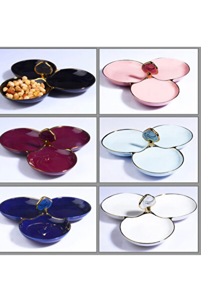 Kosova MUBA CONSEPT PORSELEN 3 BÖLMELİ PEARL ÇEREZLİK 26 CM