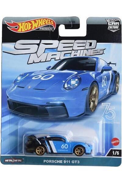 HOT WHEELS Premium Speed Machines Porsche 911 Gt3 1/3 Model Araba