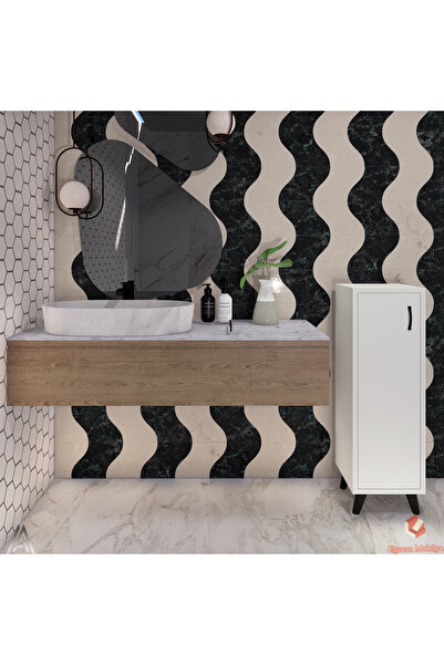 Egecan Mobilya Beyaz Tek Kapaklı 3 Raflı Banyo Dolabı Havlu Dolabı Sabunluk Kiler Dolabı Erzak Dolabı Ekmek Dolabı