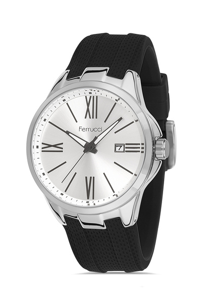 Ferrucci Erkek Çelik Kasa Spor Kol Saati Silikon Kordon Su Geçirmez Premium Model