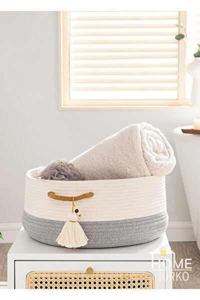 HomeTurko Turko Jute Decorative Scandinavian and Bohemian Basket - Organizer and Organizer