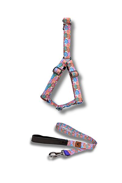 UTDpet Donut Patterned Dog Collar and Walking Set