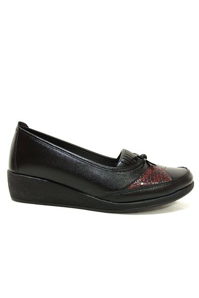 Wanetti Black 4 Point Comfort Anatomical Wedge Heel Women's Shoes