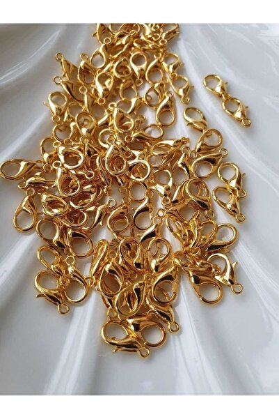 ella'nın çarşısı 50 Adet Nikel Renk Gold Altın Sarısı Papağan Kilit 12x6mm Ar...