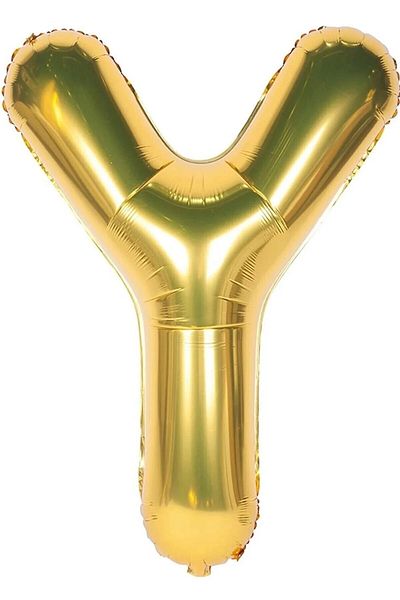 BEY AMBALAJ Foil Balloon Letter Y Helium Balloon 100 Cm Gold Color - Letter Y Balloon - Letter Foil Balloon