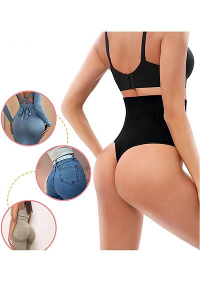 by İGP Black High Waist Abdominal String Women's Recovery Thong Corset