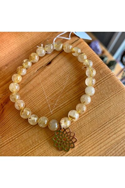 NehirTaş Sertifikalı Gold Rutilli Kuvars Bileklik