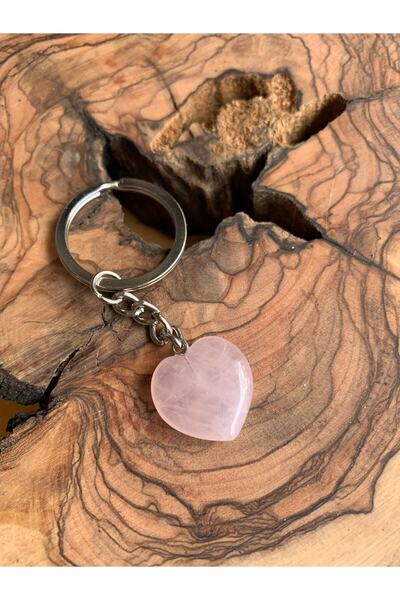 NehirTaş سلسلة مفاتيح كوارتز وردية معتمدة