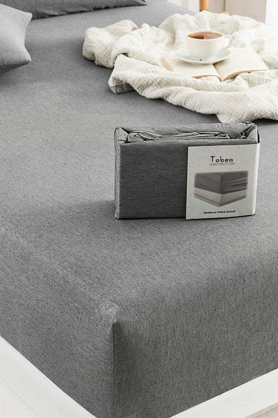 TABEA HOME 100% βαμβακερό διπλό ελαστικό σεντόνι 2 μαξιλαροθήκες