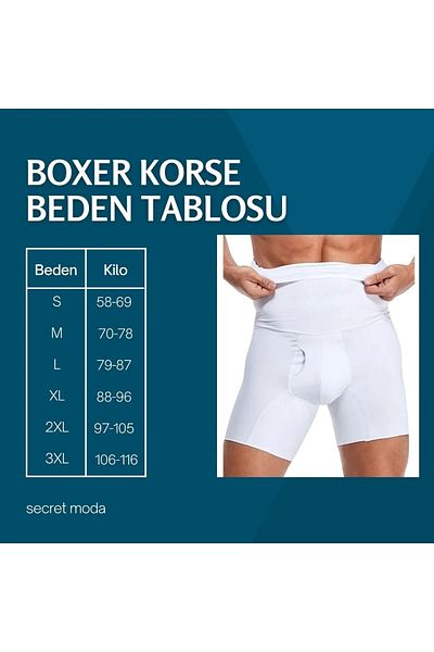 by İGP Ανδρικός κορσές μπόξερ White Belly Tightening Instant Belly Slimming