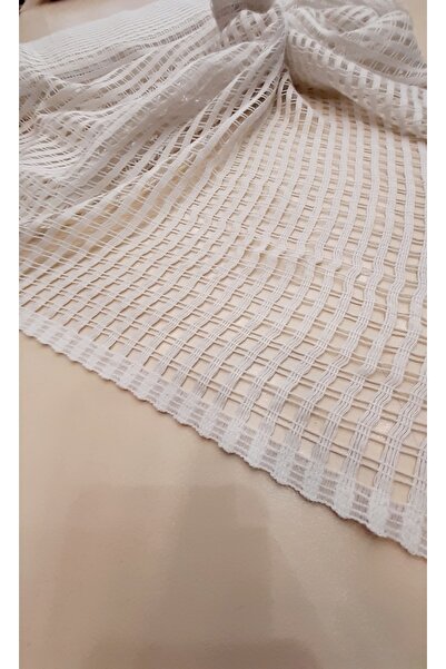 Safir Kumaş Pareoluk Elbiselik File Dantel Kemik Renk 2.5 Metre