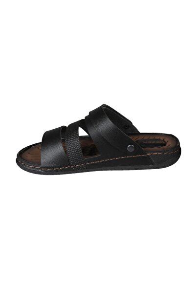 GEZER Men's Black Sandals Slippers