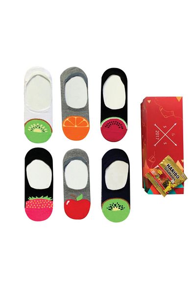 Socks Stations 6-Piece Fruit Patterned Ballerina Socks