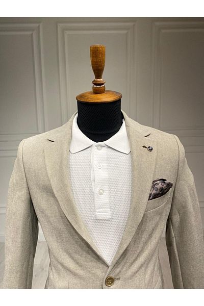 Frappoli Ανδρικό μπουφάν μπεζ Slim Fit