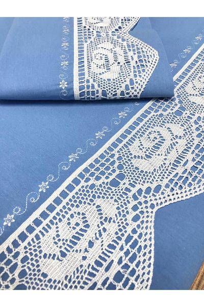 Çeyiz Bahçesi Set cuvertură dublă Dantelli Piccolo Blue