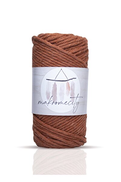 Makromecity Taranan Macrame Thread 3mm Single Twist Macrame Scannable Hobby Thread Set of 3 Claret Red Tile Nefti Green