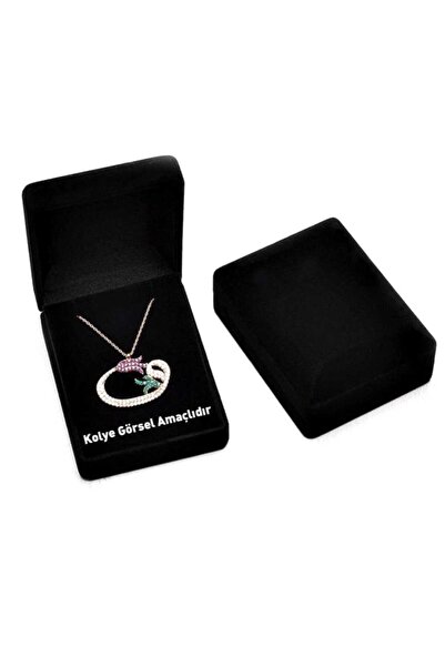 ÖZER KUTU Kolye Kutusu Kadife Siyah