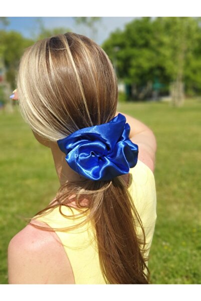Melkady Aksesuar Melkady 131osma - Dev Boy Oversize Scrunchie Saten Saç Lastiği