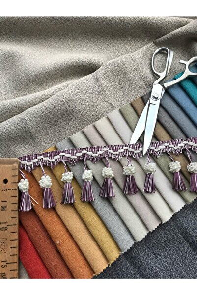 Saççax Exclusive Mor Krem Renk Dut Saçak Serisi Perde Püskül