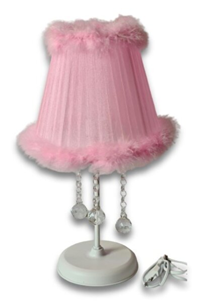 TEKAY AYDINLATMA عاكس الضوء لغرفة النوم باللون الوردي مع أرجل معدنية بيضاء