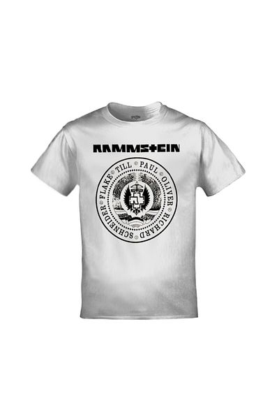 Orijin Tekstil Λευκό μπλουζάκι με στάμπα Rammstein